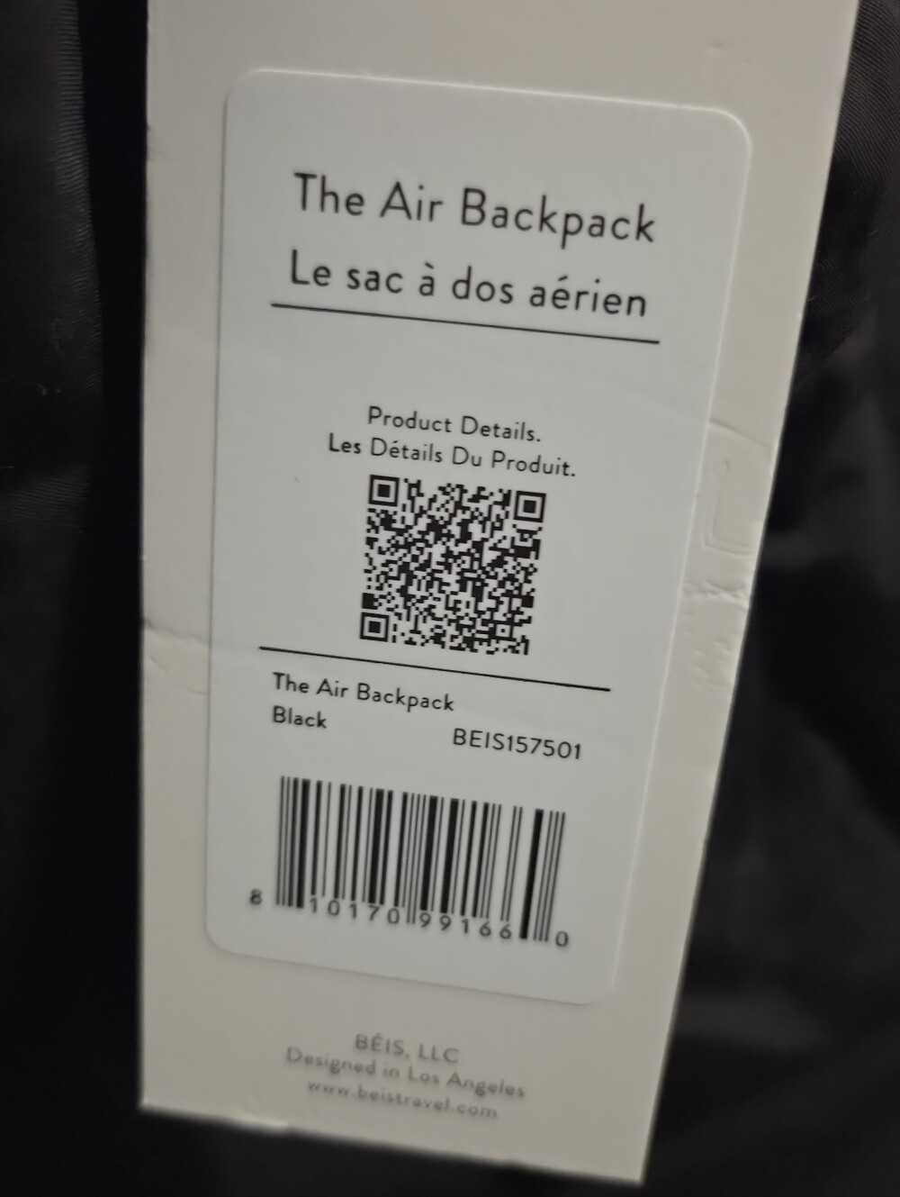 BÉIS "The Air Backpack" Travel Backpack - Black - Picture 14 of 14